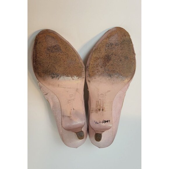 Miss Sixty Peep Toe Slip On Leather Heels Size 9 - Picture 5 of 7